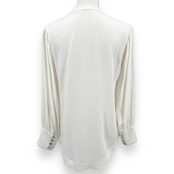 Soft Surroundings Womens Prairie Shell Button Popover Blouse XS Ivory - Picture 7 of 12